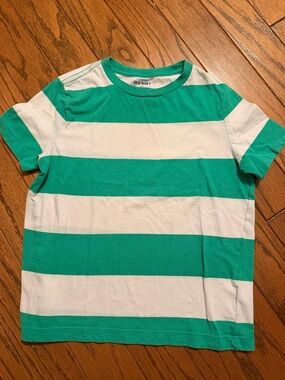 Old Navy Kids Green & White Bold Stripe Short-Sleeve Tee